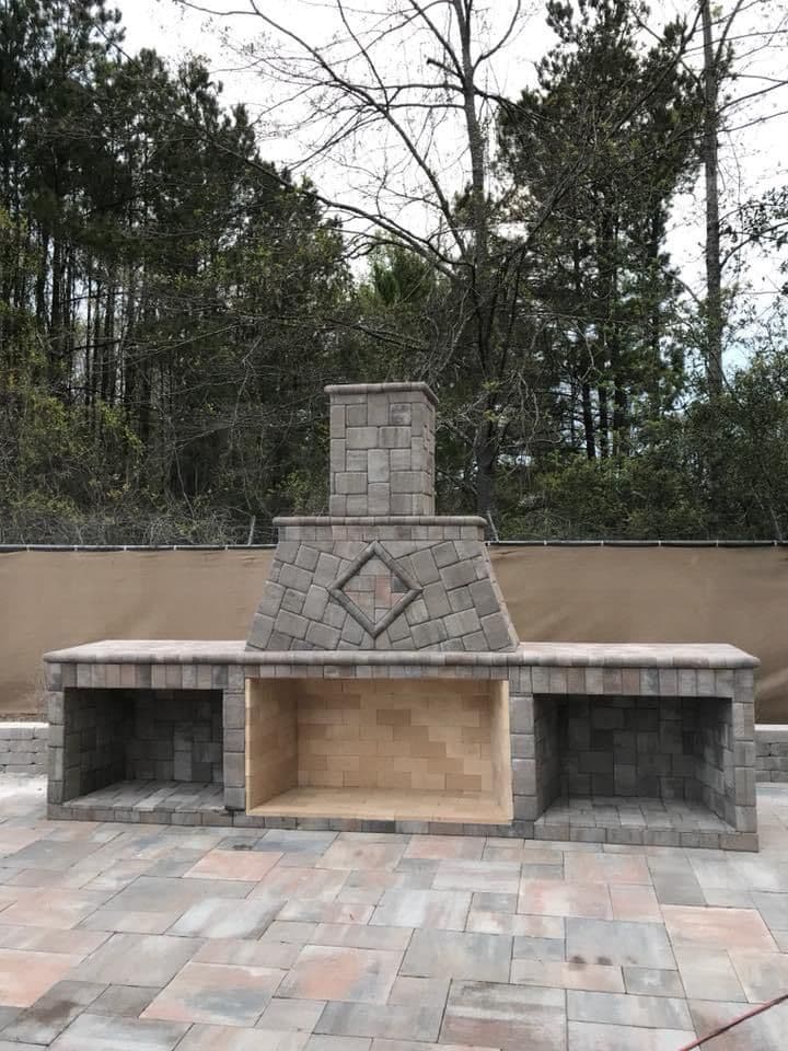 Gallery photos for Mongolian Basalt Fountain and Stone Paver Patio Installation: Image #1